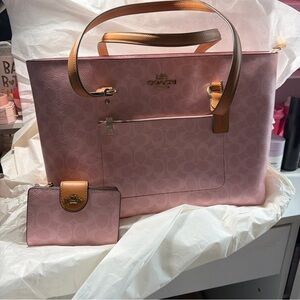 Coach Powder Punk Tote with Matching Wallet